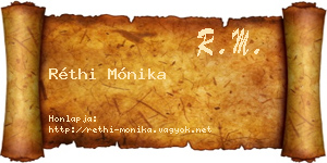 Réthi Mónika névjegykártya